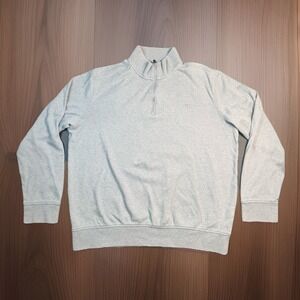 Southern Tide Mens Large Gray Quarter Zip Pullover Sweater Skipjack Cotton